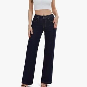 Plus Size Flying Banana High Waisted Stretch Wide Leg Jeans Size 16 Short